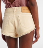 The Attico Fringed cotton canvas shorts