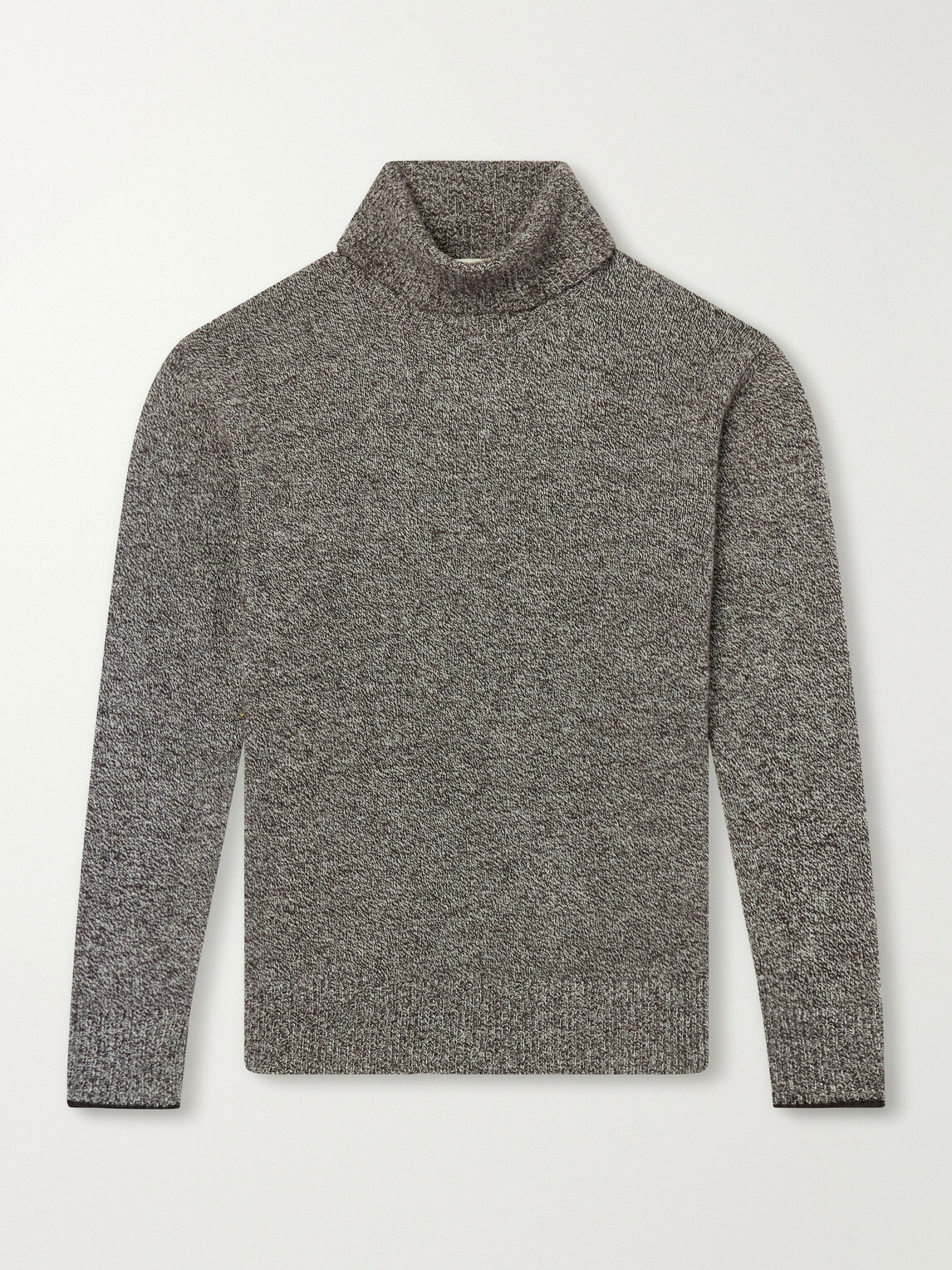 Altea - Wool and Cashmere-Blend Mouliné Rollneck Sweater - Brown