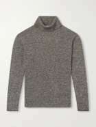 Altea - Wool and Cashmere-Blend Mouliné Rollneck Sweater - Brown