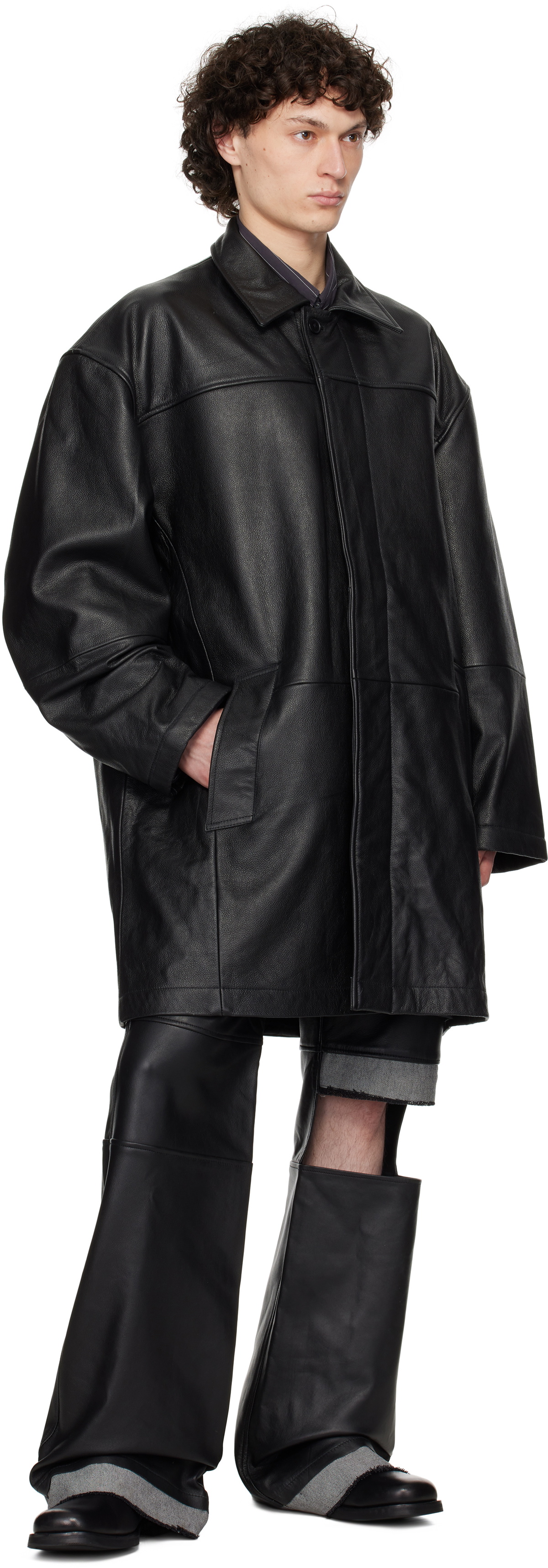 Deadwood Black Slacker Leather Pants