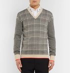 Alexander McQueen - Houndstooth and Checked Wool Sweater - Men - Black