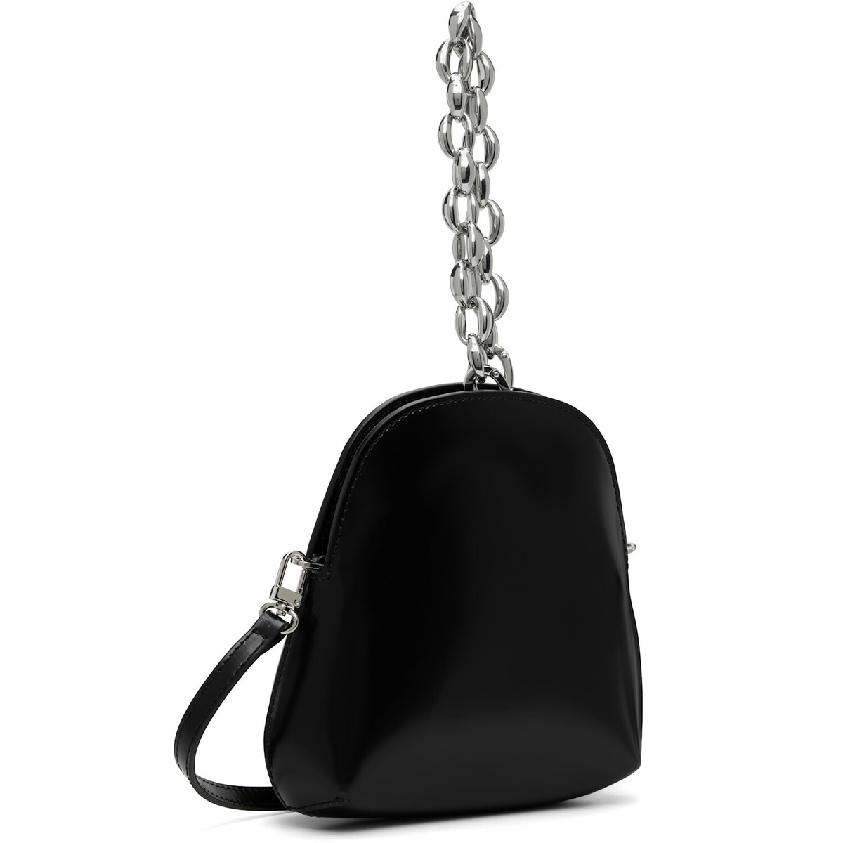 BY FAR Black Koko Semi Patent Leather Bag