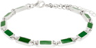 MAPLE Silver & Green Poncho Bracelet