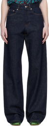 Dries Van Noten Navy Straight Leg Jeans