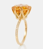 Ileana Makri 18kt yellow gold ring with orange citrine and diamonds