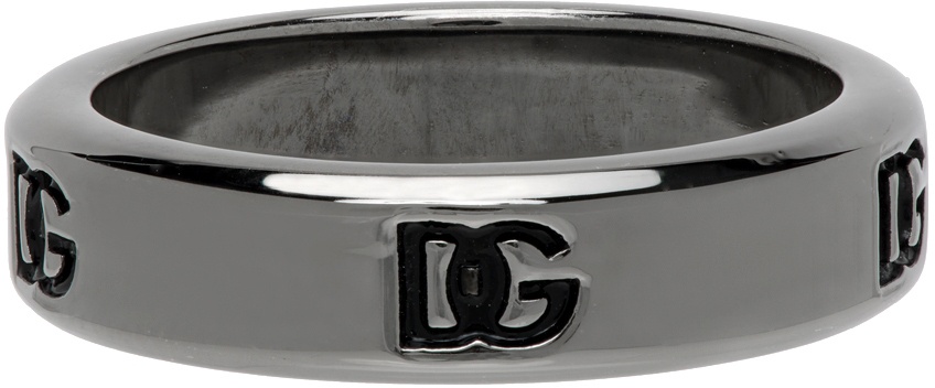 Photo: Dolce & Gabbana Gunmetal Logo Ring