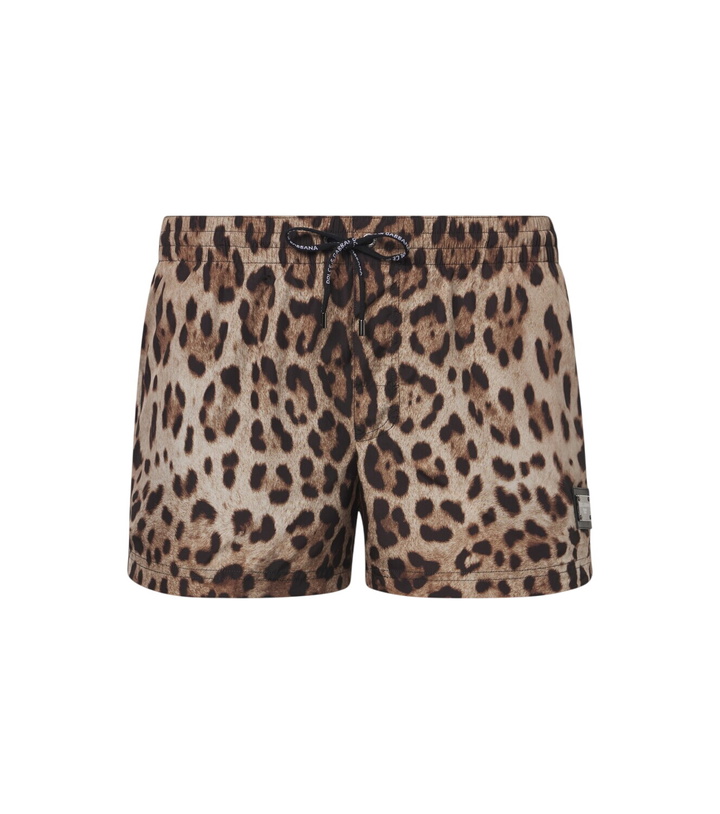 Photo: Dolce&Gabbana Leopard-print swim trunks