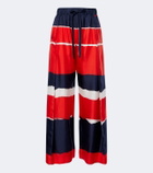 Loewe Printed silk twill wide-leg pants