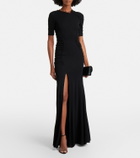 Victoria Beckham Ruched crêpe jersey maxi dress
