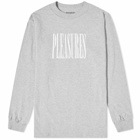 PLEASURES Men's Long Sleeve Stretch Logo T-Shirt in Heather Grey
