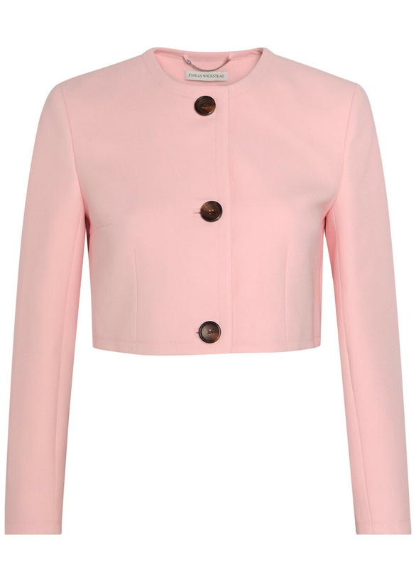 Photo: Emilia Wickstead Lizette Wool-crepe Cropped Jacket Light Pink