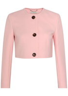 Emilia Wickstead Lizette Wool-crepe Cropped Jacket Light Pink