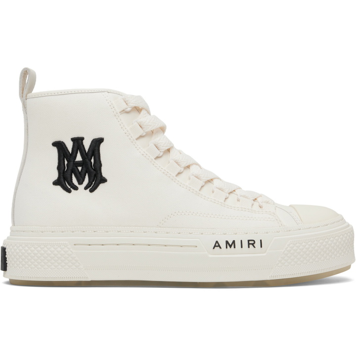 Photo: AMIRI White MA Court Hi Sneakers