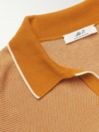 Mr P. - Johnny Birdseye Cotton Polo Shirt - Orange