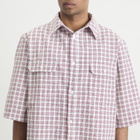 Willy Chavarria Men's Check Corcoran Shirt in Red/White Picnic Plaid