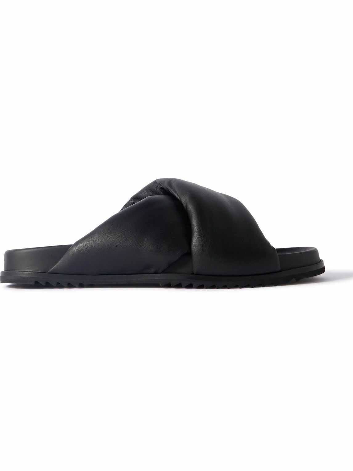 Rick Owens Black Hollywood Strap Spartan Geth Slide Sandals