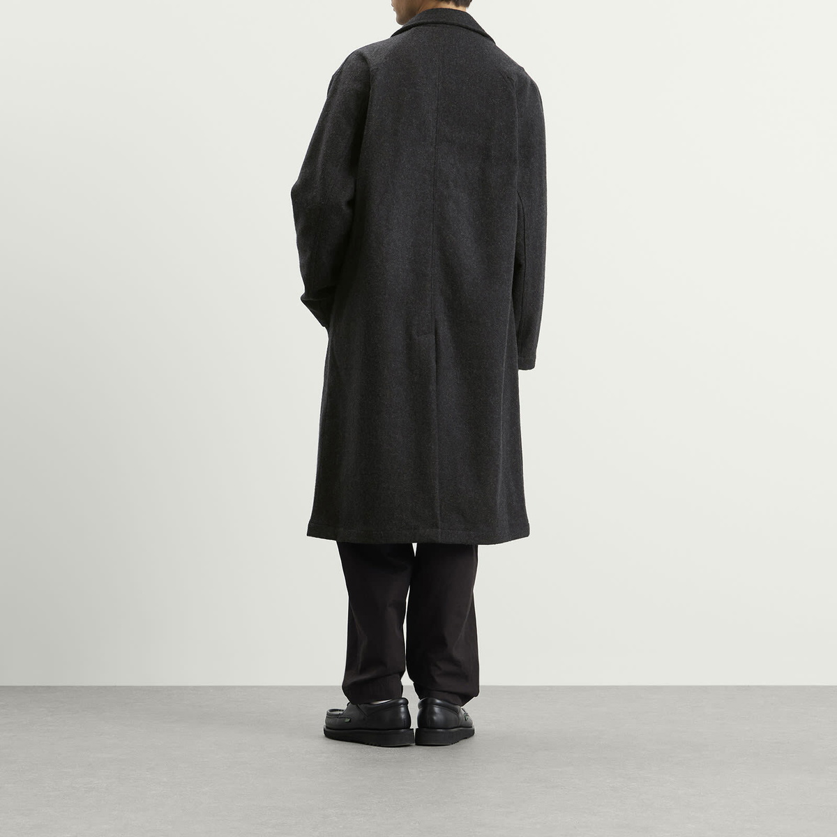 Universal Works Men's Mowbray Mac Coat in Grey Marl