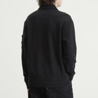 C.P. Company Men's Malfile Fleece Quarter Zip Collared Sweatshirt in Black