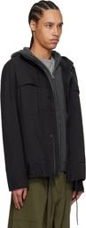 RAINS Black Suva Hardshell Cargo Rain Jacket