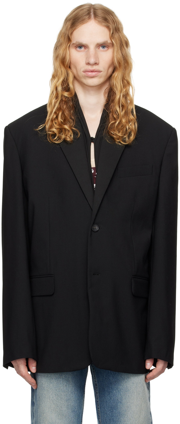 Y/Project Black Classic Twisted Lapel Blazer Y/Project
