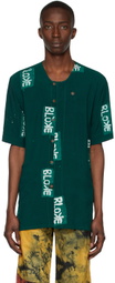 Bloke Green Hand Dyed Collarless Shirt