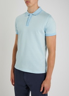 PS Paul Smith Houndstooth-print Polo Shirt Light Blue