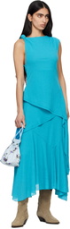 GANNI Blue Marl Mesh Maxi Dress