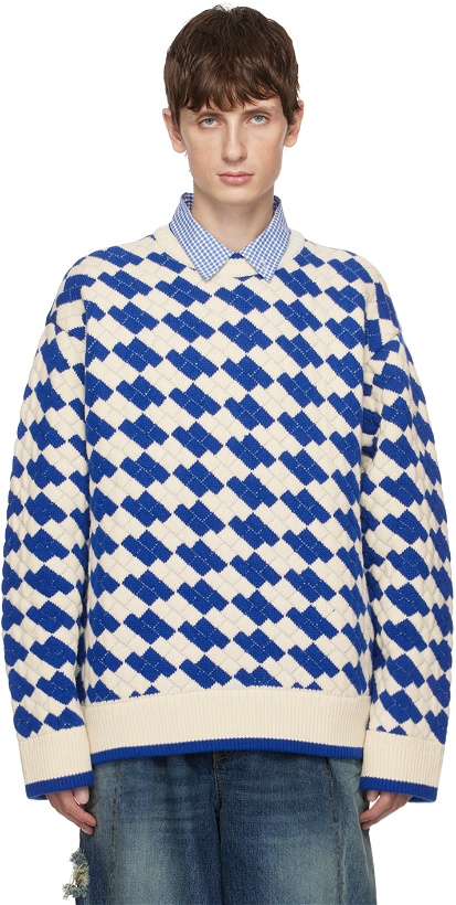Photo: ADER error White & Blue Tenit Sweater