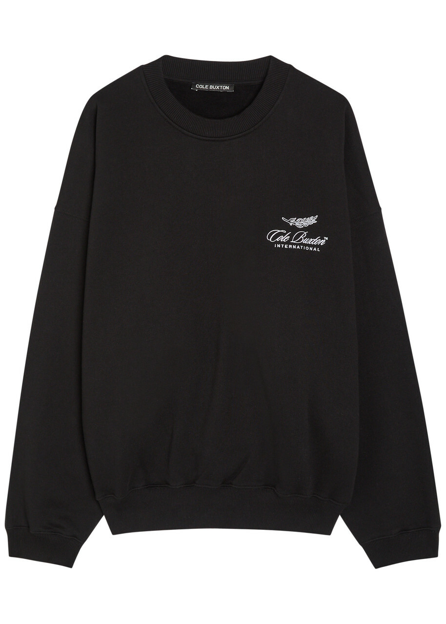 Cole Buxton International Logo-embroidery Cotton Sweatshirt Black
