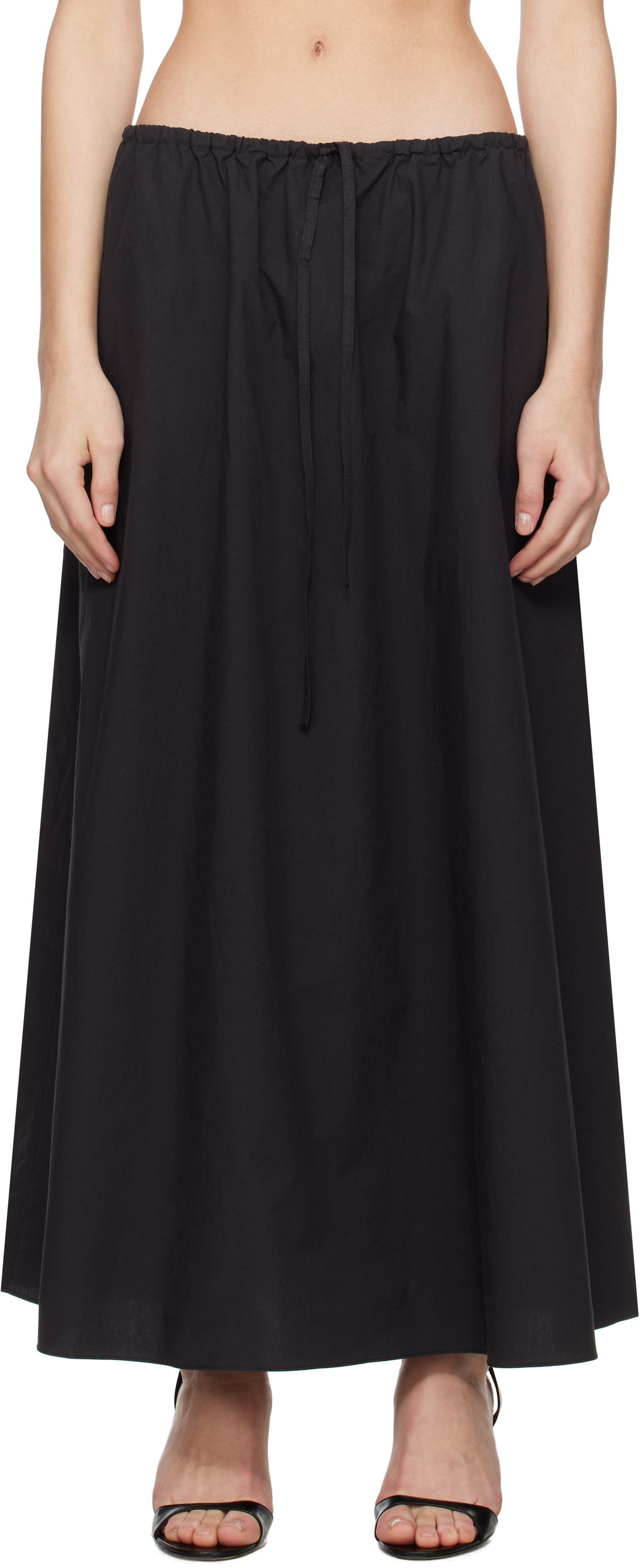 Matteau Black Drawcord Maxi Skirt