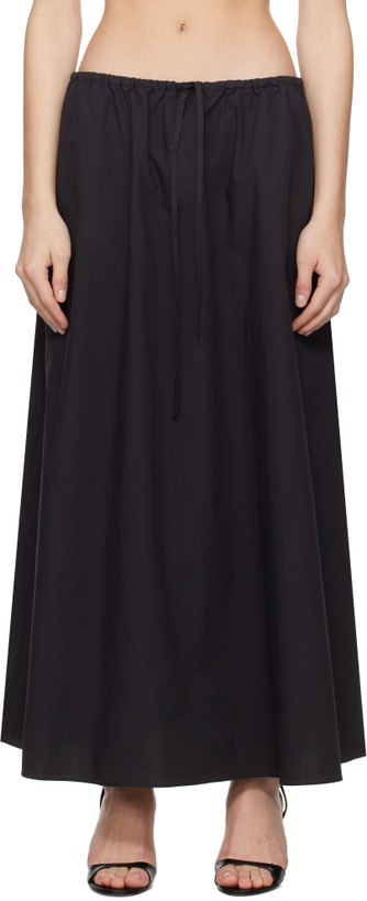Photo: Matteau Black Drawcord Maxi Skirt