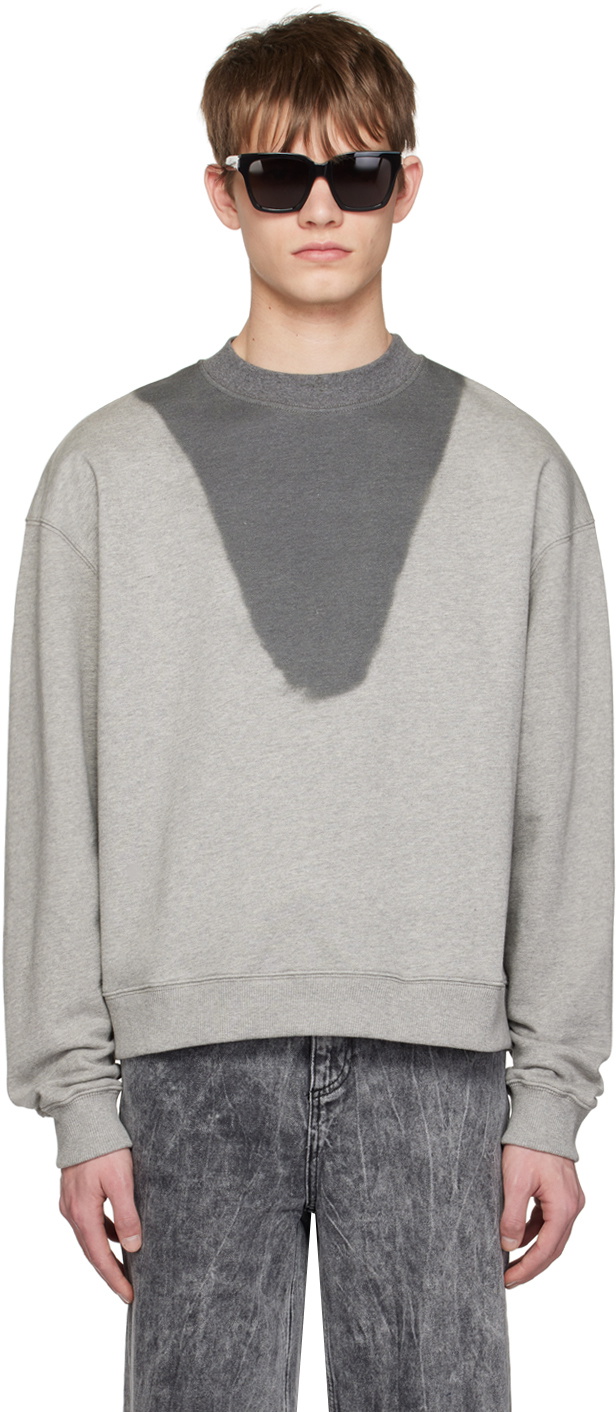 LGN Louis Gabriel Nouchi Gray Sweat Print Sweatshirt