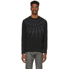 Neil Barrett Black Lightning Bolt Sweatshirt