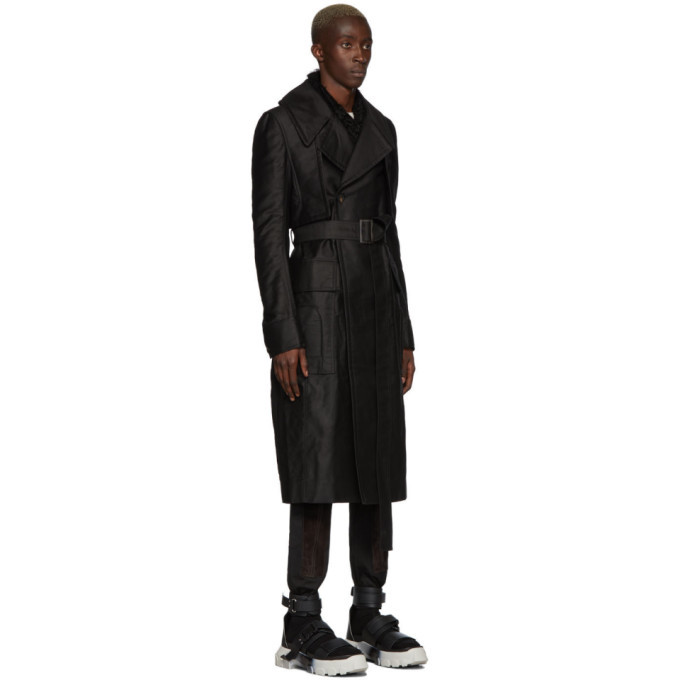 Rick Owens Black Drella Trench Coat Rick Owens