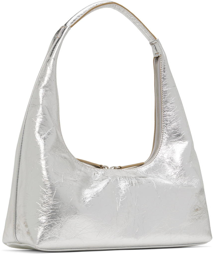 Marge Sherwood Silver Medium Crinkled Shoulder Bag Marge