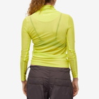 The Open Product Women's Turtleneck Mesh Top in Green