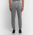 Hugo Boss - Tapered Double-Faced Mélange Cotton-Blend Jersey Sweatpants - Gray