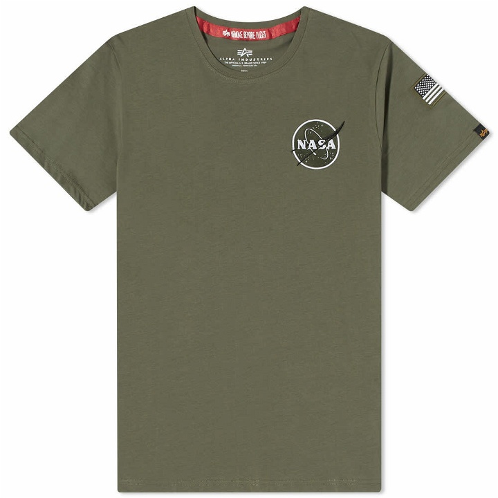 Photo: Alpha Industries Men's Space Shuttle T-Shirt in Dark Olive
