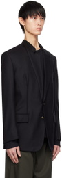Marina Yee Black Asymmetrical Darts Blazer