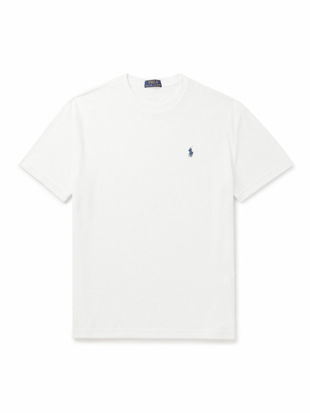 Photo: Polo Ralph Lauren - Logo-Embroidered Cotton-Blend Terry T-Shirt - White