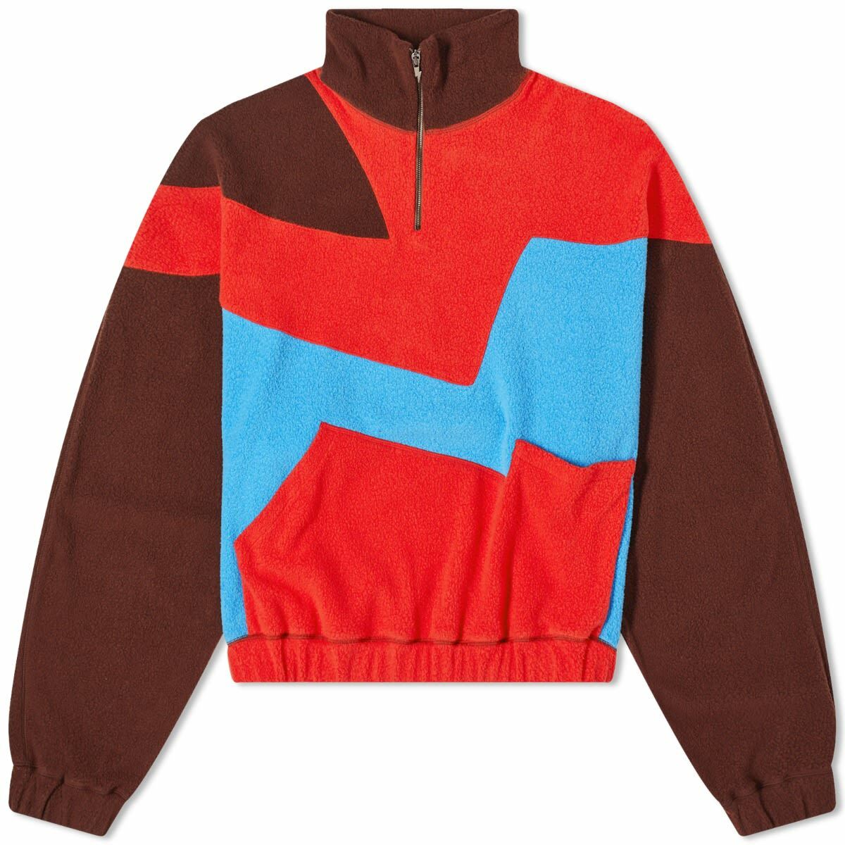 Members of the Rage Men's Fleece Pullover Jumper in Brown/Infrared/Turquoise