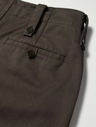 Burberry - Wide-Leg Cotton-Twill Trousers - Brown