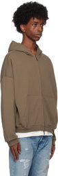 John Elliott Brown Frances Full Zip Hoodie