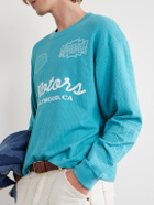 Cherry Los Angeles - Logo-Print Cotton-Mesh T-Shirt - Blue