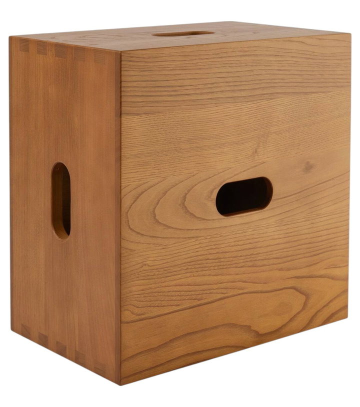 Photo: Cassina LC14 Cabanon chestnut stool by Le Corbusier