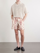 A Kind Of Guise - Volta Straight-Leg Cotton-Blend Jacquard Drawstring Shorts - Pink