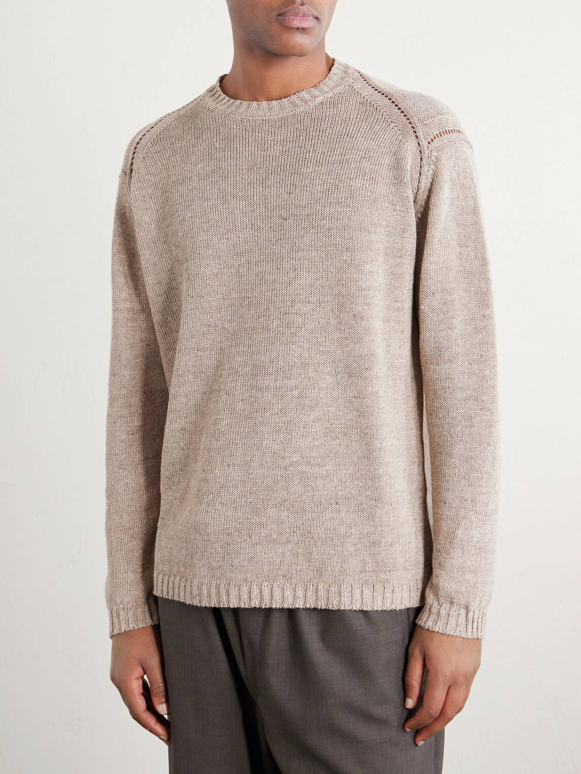 PIACENZA 1733 - Cotton and Linen-Blend Sweater - Neutrals