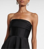 Roland Mouret Pleated taffeta corset gown
