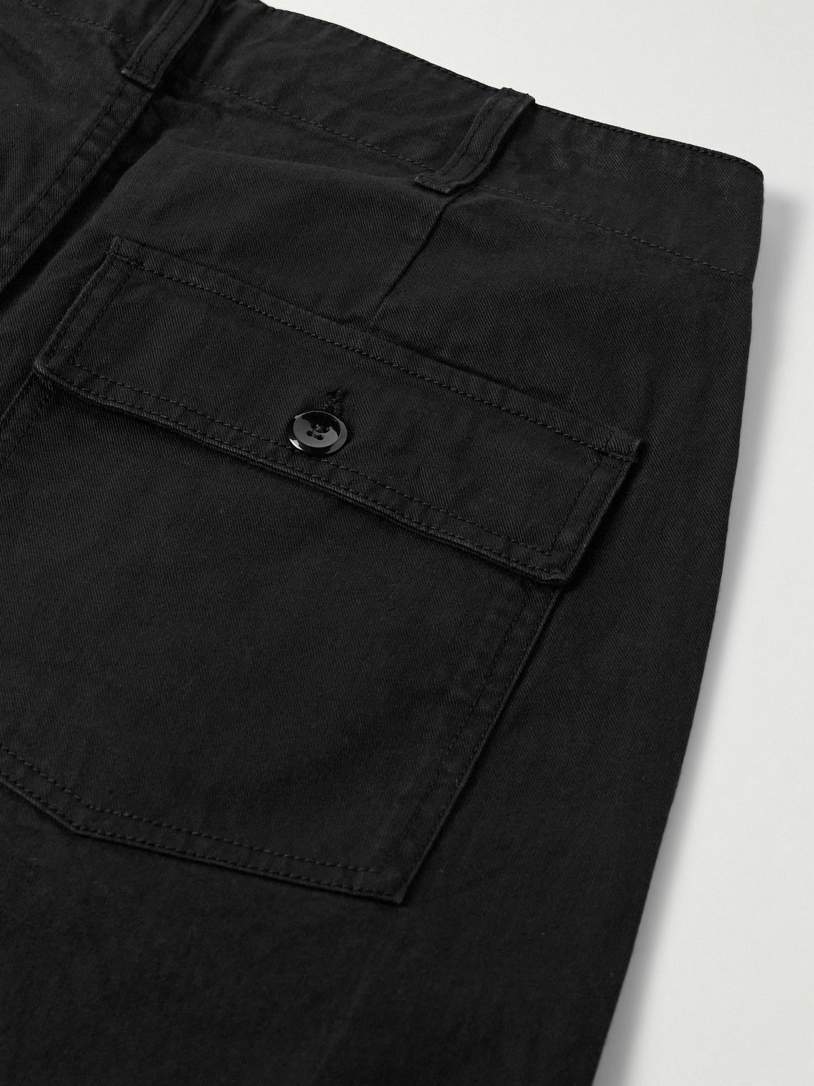 Noah - Straight-Leg Pleated Cotton-Twill Trousers - Black Noah NYC