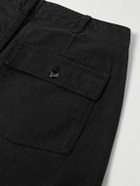 Noah - Straight-Leg Pleated Cotton-Twill Trousers - Black